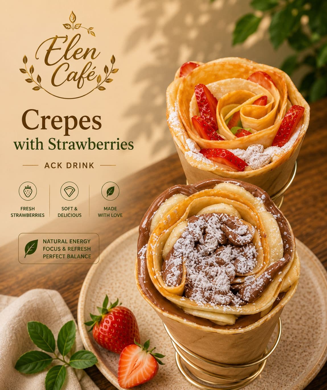 Strawberry Rose Crepes