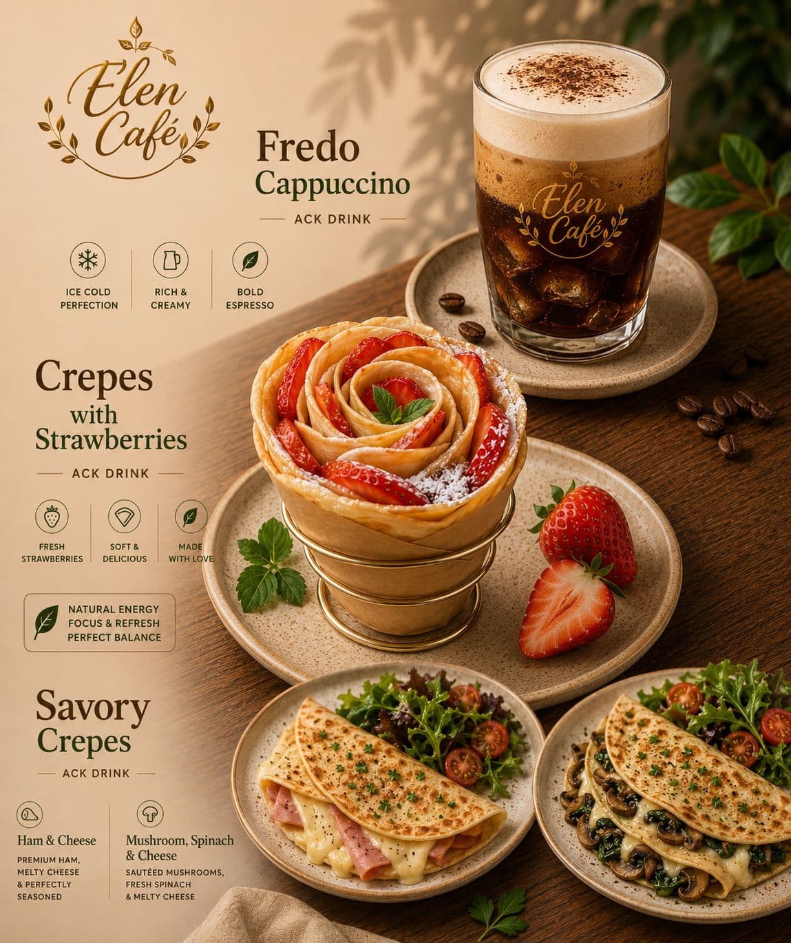 Ham & Cheese Crepes